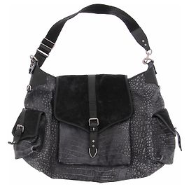 Isabel Marant Bolsa de couro preto e cinza com textura de croco Preto
