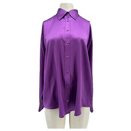 DMN Camisa de seda roxa Roxo