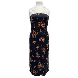Robe à fleurs Rouje noire en viscose Noir