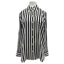 Camicia di seta a righe Equipment Nera XS Nero