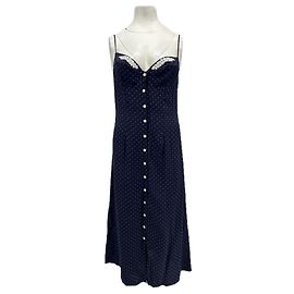 Vestido Rouje Azul Marinho com Bolinhas Azul marinho