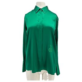 DMN Camisa de seda verde Verde