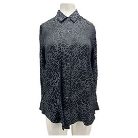 Equipment Camisa de leopardo preta Preto