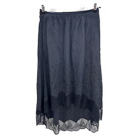 Zadig & Voltaire Schwarzer Seidenrock Gr 38 Schwarz