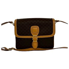 Céline Bolsa de ombro CELINE Vintage Macadam Blazon Triomphe Pattern Leather Marrom
