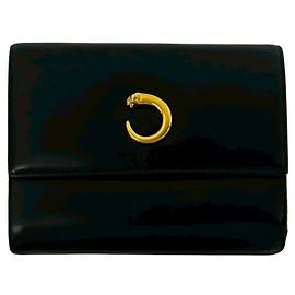 Cartier Panther Line Tri-fold Wallet Black