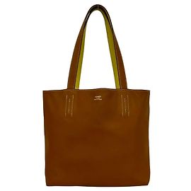 Hermès Sac cabas Hermes Double Sens 28 Marron Jaune