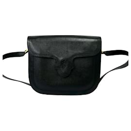 Sac à bandoulière en cuir vintage Yves Saint Laurent Noir