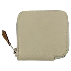 Hermès Portefeuille de pièces en soie Azap Compact Hermes Blanc