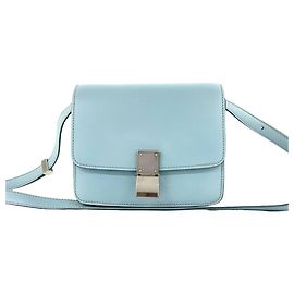 Céline Mini bolsa de ombro Celine Classic Box em couro Azul