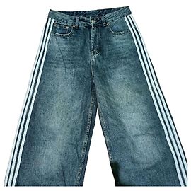 Balenciaga x Adidas Triple Stripe Jeans Blau