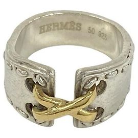 Anello Hermès Mexico in Argento e Oro Giallo 18K Argento D'oro