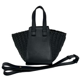 Bolsa de couro Loewe Hammock Compact Anagram Logo Azul marinho