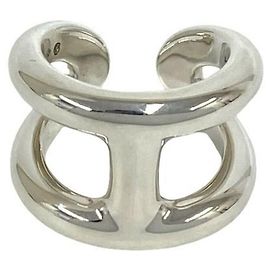 Hermès Hermes Osmos GM Silver Band Ring Silvery