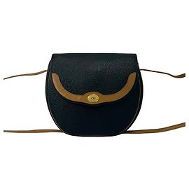 Bolsa de ombro em couro Christian Dior Vintage CD Logo Hardware Marrom Preto