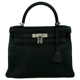 Hermès Hermes Kelly 28 Black Handbag Black