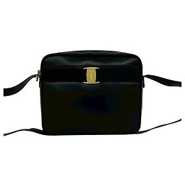 Borsa a tracolla e pochette in pelle Salvatore Ferragamo Vara Ribbon Hardware Nero