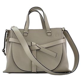 Bolsa de mão em couro Loewe Gate Bege