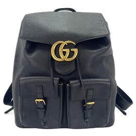 Gucci GG Marmont Lederrucksack Schwarz