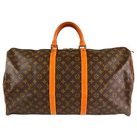 Louis Vuitton Marron Monogram Keepall 55 Marron