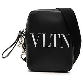Borsa a tracolla Valentino Black Small Leather VLTN Nero