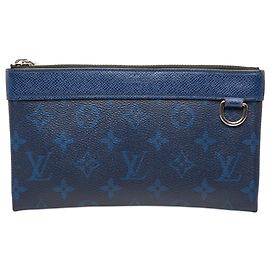 Louis Vuitton Pochette Discovery PM Blue Monogram Taigarama Bleu