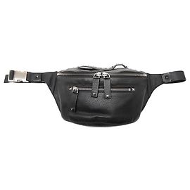 Valentino Black Pebbled Calfskin Rockstud Belt Bag Black