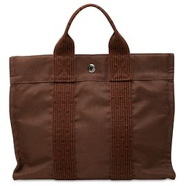 Hermès Brown Canvas Herline PM Braun