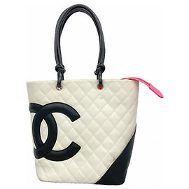 Chanel Cambon Tote Bag aus Lammleder Weiß