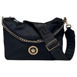 Versace Medusa Hobo Bag Schwarz aus Nylon Schwarz