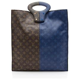 Tote Louis Vuitton Split Monogram Eclipse Canvas N/S Blu