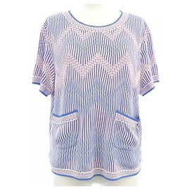 Top de malha Chanel Azul Outro