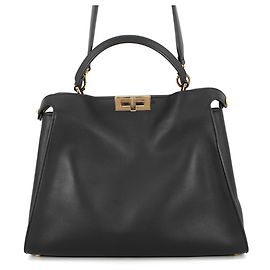 Fendi Peekaboo Essentially Leather Handbag Black