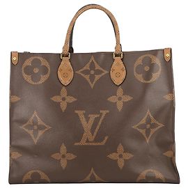 Borsa Tote Louis Vuitton Monogram Reverse Giant OnTheGo GM Rosso Monogramma