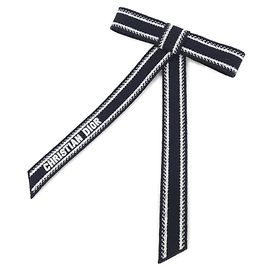 Christian Dior DIOR TWIST Barrette Noir Blanc Doré
