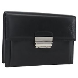 Pochette Vintage en cuir Versace Noir