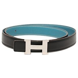Hermès Hermes Constance H Gürtel Schwarz Blau