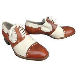 Autre Marque Santini & Dominici Derbies in pelle bicolore Marrone Bianco