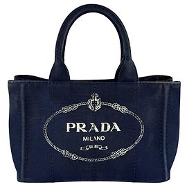 Prada Canapa Canvas Handbag Navy blue