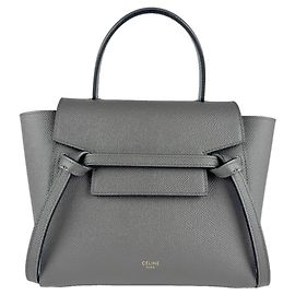 Céline Celine Gray Leather Handbag and Shoulder Bag Brown