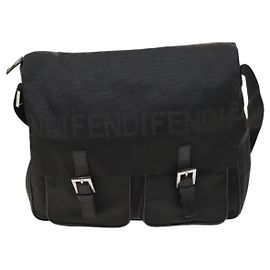 Fendi Nylon Briefcase Black Black