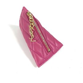 Monedero de cuero rosa Saint Laurent Rosa