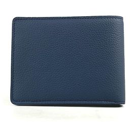 Louis Vuitton Navy Leather Bi-fold Wallet Navy blue
