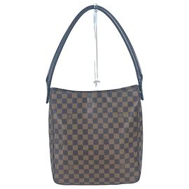 Bolsa de Ombro Louis Vuitton Damier Looping GM Marrom Damier ebene