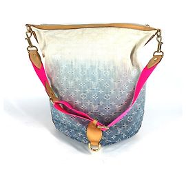 Louis Vuitton Monogram Denim Gradient Sunburst PM Tote Bag Pink Blue