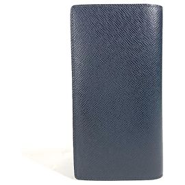 Louis Vuitton Taiga Portefeuille Brazza Long Wallet Azul marino