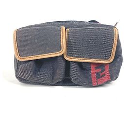 Borsa a tracolla Fendi Denim Rainbow Logo FF Blu Multicolore
