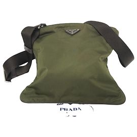 Bolsa transversal com Logotipo Triangle Prada Caqui