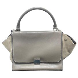 Céline Bolsa Trapeze Celine em couro marrom Marrom