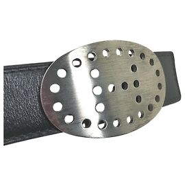 Hermès Cinturón H Punched reversible HERMES Castaño Negro